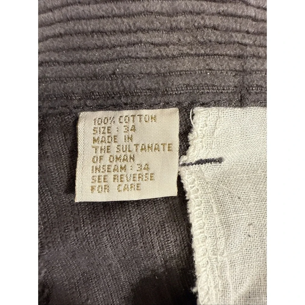 PANTS CORDUROY JOE'S GRAY 36 CUFFED Cotton JOS A BANKS